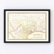 Texas Vintage Map 1842