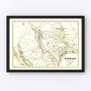 Texas Vintage Map 1846