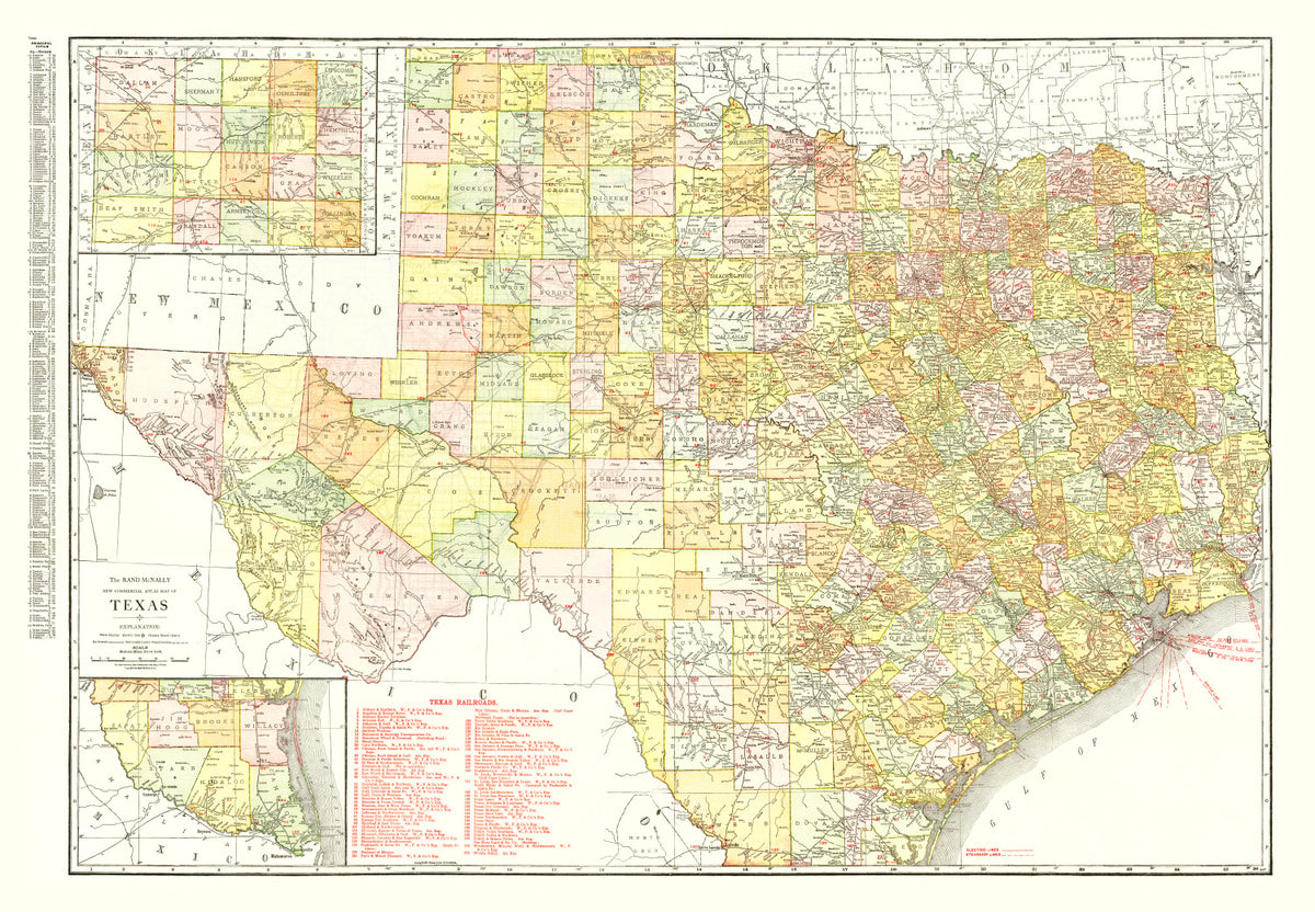 Preview of Vintage Map of Texas 1918