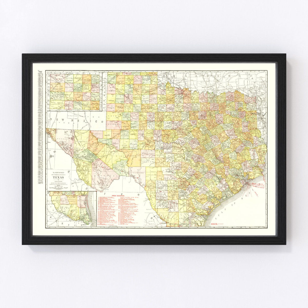 Texas Vintage Map 1918