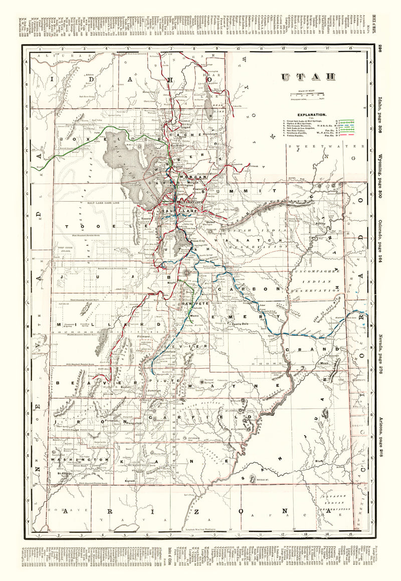 Size comparison using Vintage Map of Utah 1895
