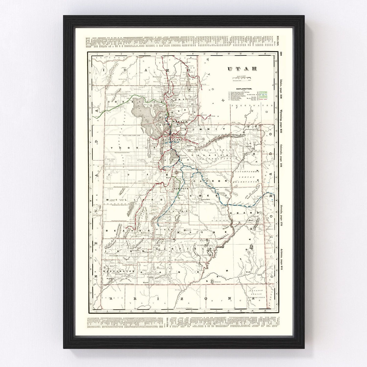 Utah Vintage Map 1895