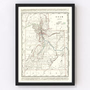 Utah Vintage Map 1895