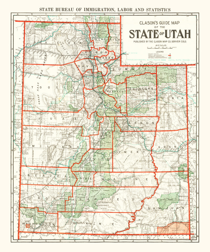 Size comparison using Vintage Map of Utah 1916
