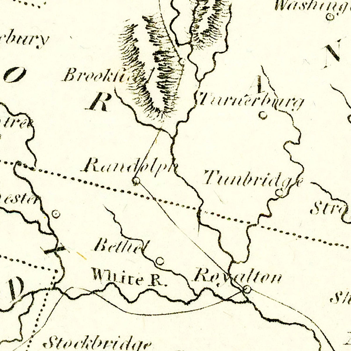 Restored historic details from the 1804 state map of County, Vermont