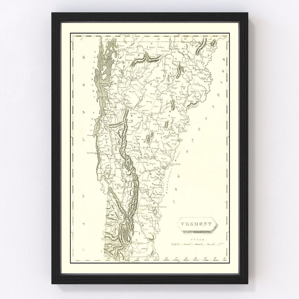 Vermont Vintage Map 1804