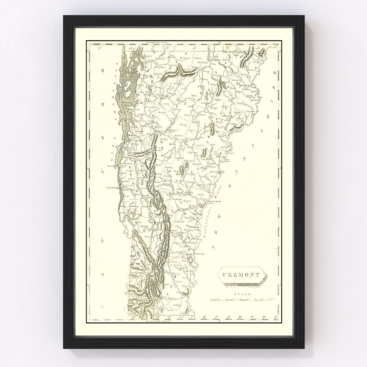 Vermont Vintage Map 1804