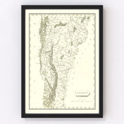 Vermont Vintage Map 1804