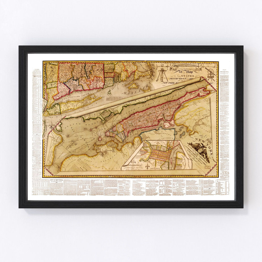 New York City Vintage Map 1821