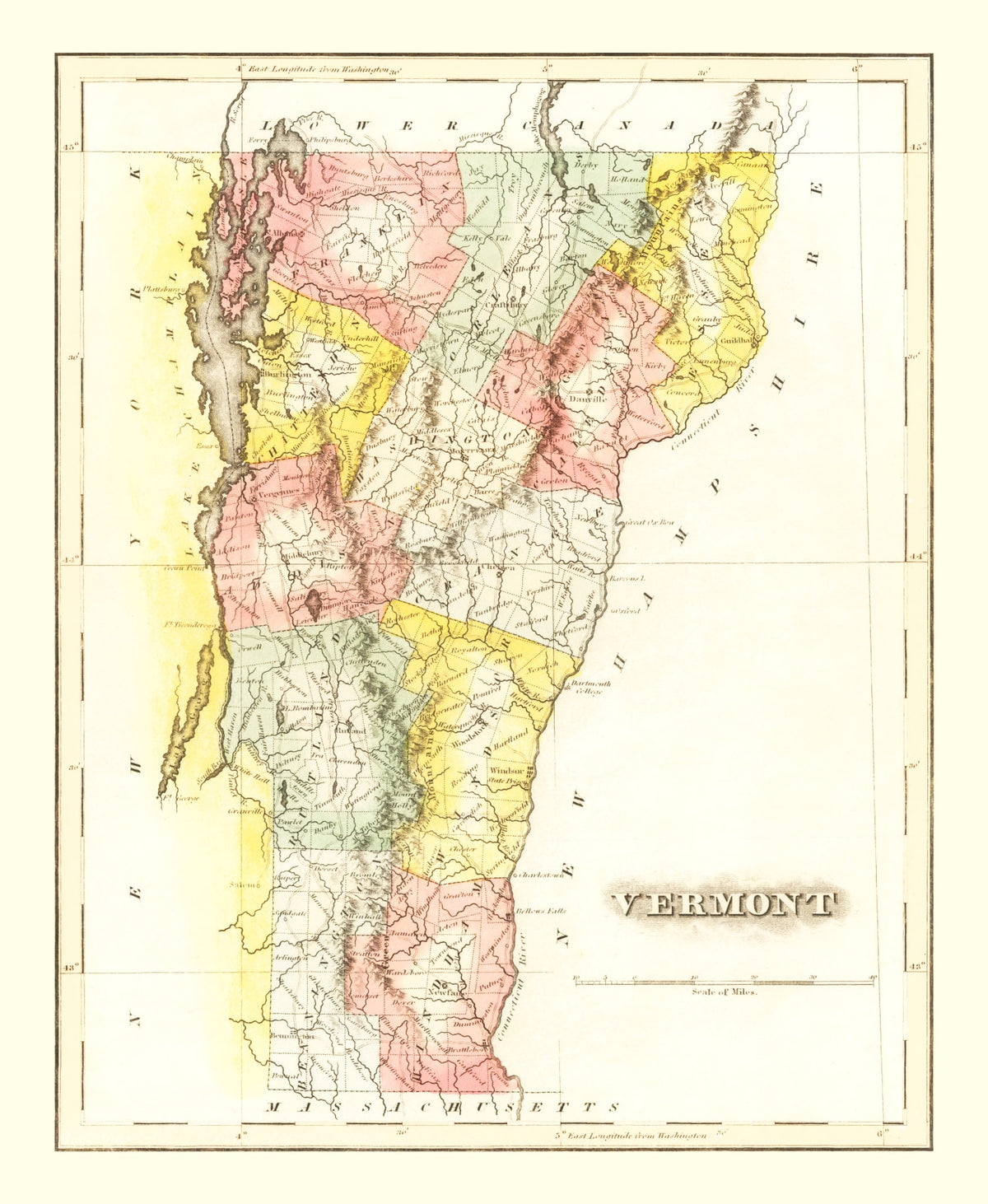 Preview of Vintage Map of Vermont 1823