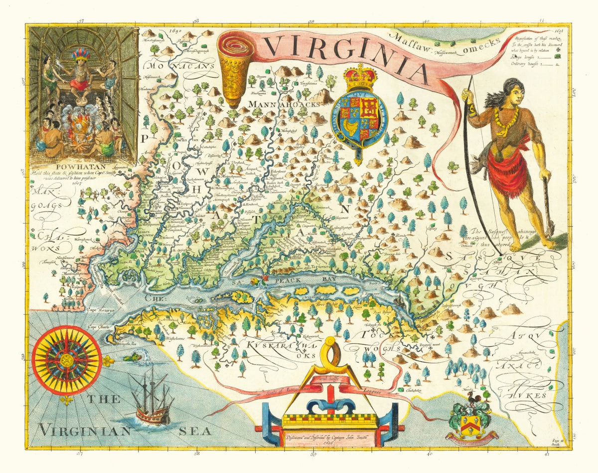 Preview of Vintage Map of Virginia 1612