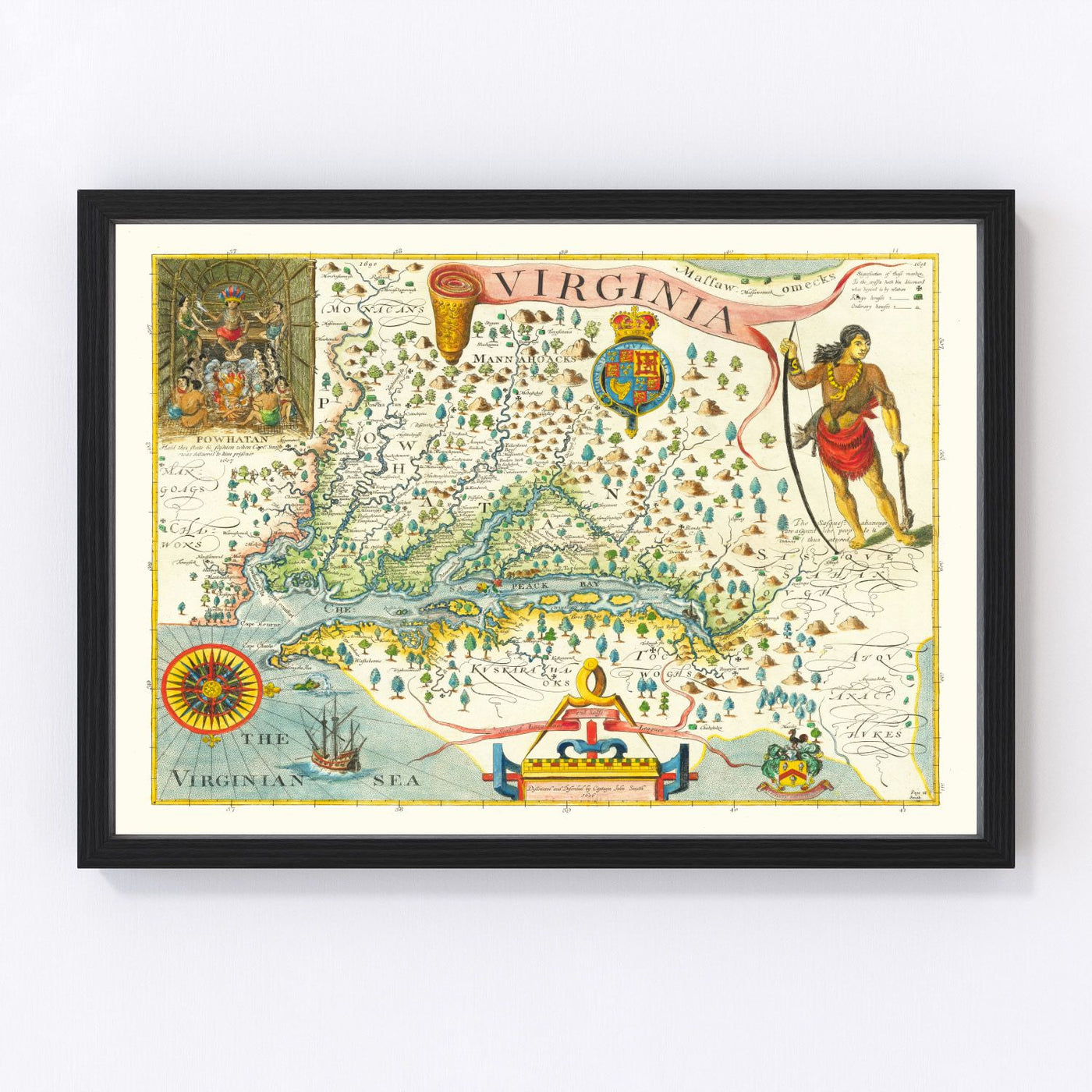 Virginia Vintage Map 1612
