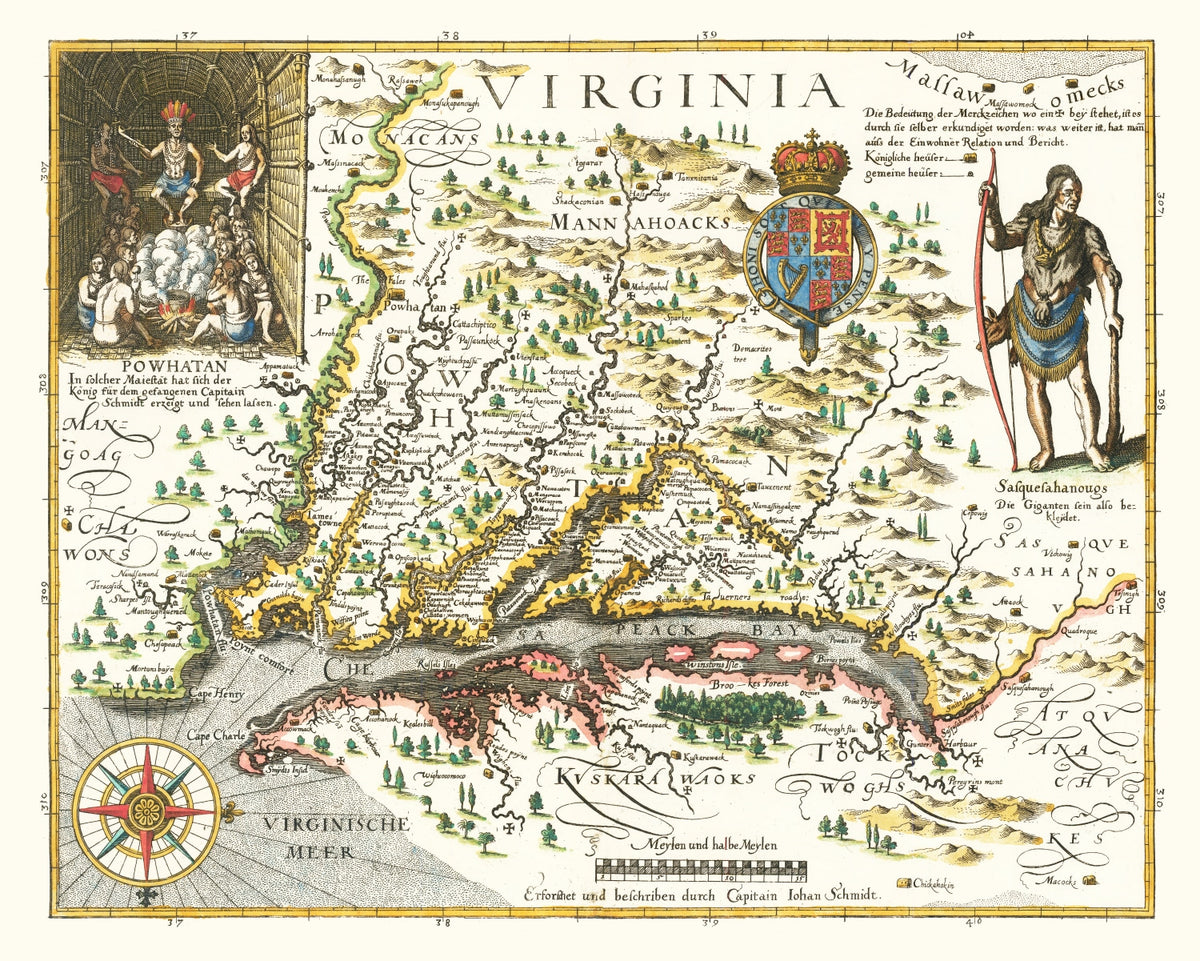 Preview of Vintage Map of Virginia 1627