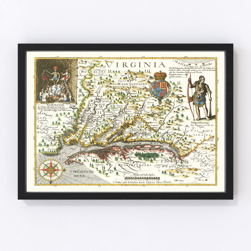 Virginia Vintage Map 1627