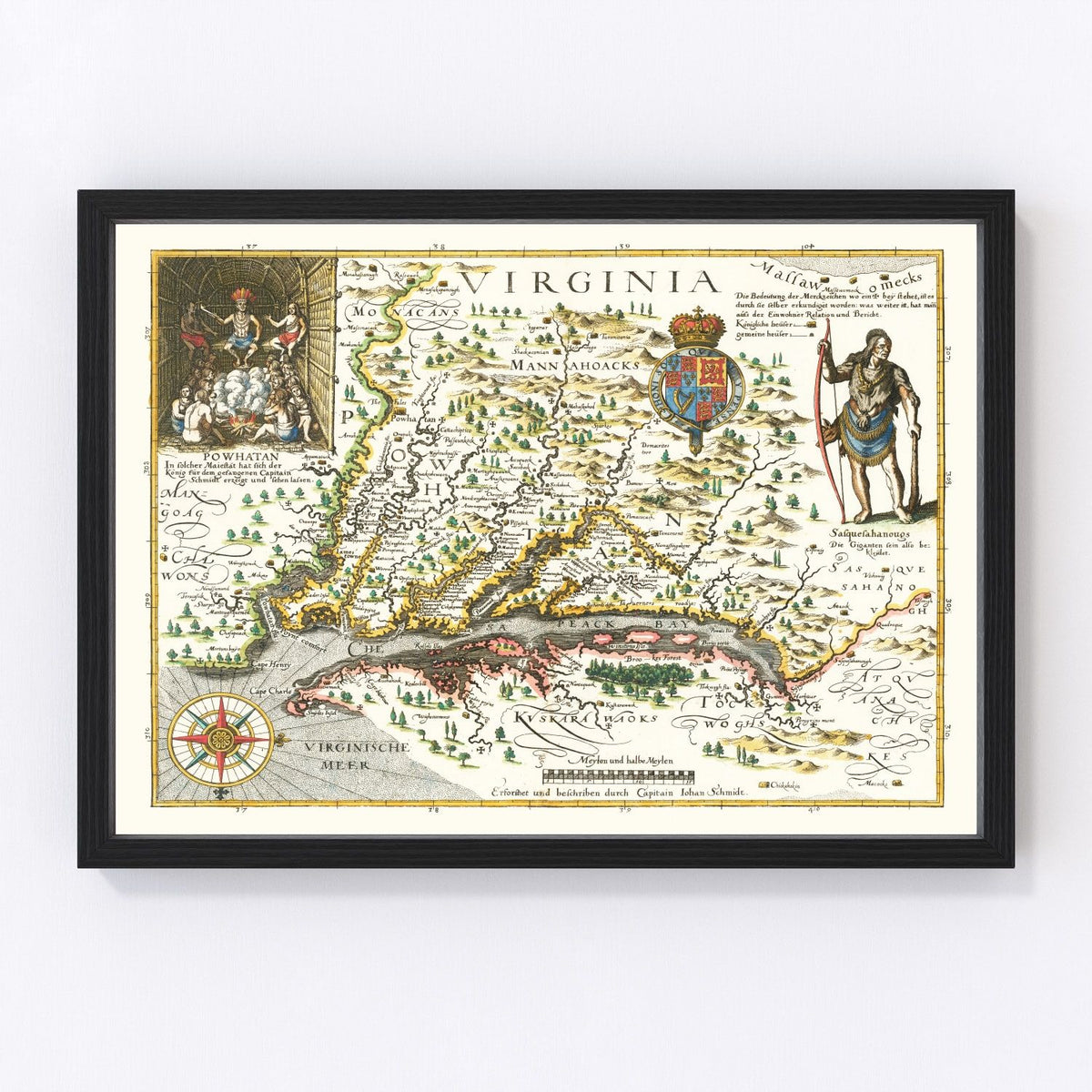 Virginia Vintage Map 1627