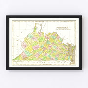 Virginia Vintage Map 1824