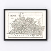 Virginia Vintage Map 1842