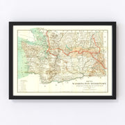 Washington Vintage Map 1888