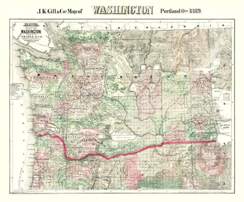 Size comparison using Vintage Map of Washington 1889