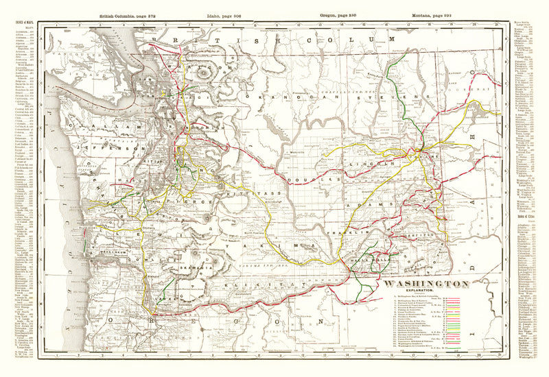 Size comparison using Vintage Map of Washington 1895