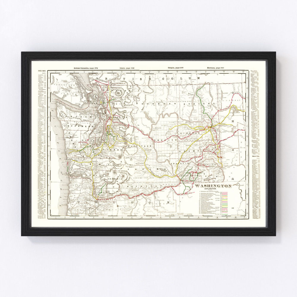 Washington Vintage Map 1895