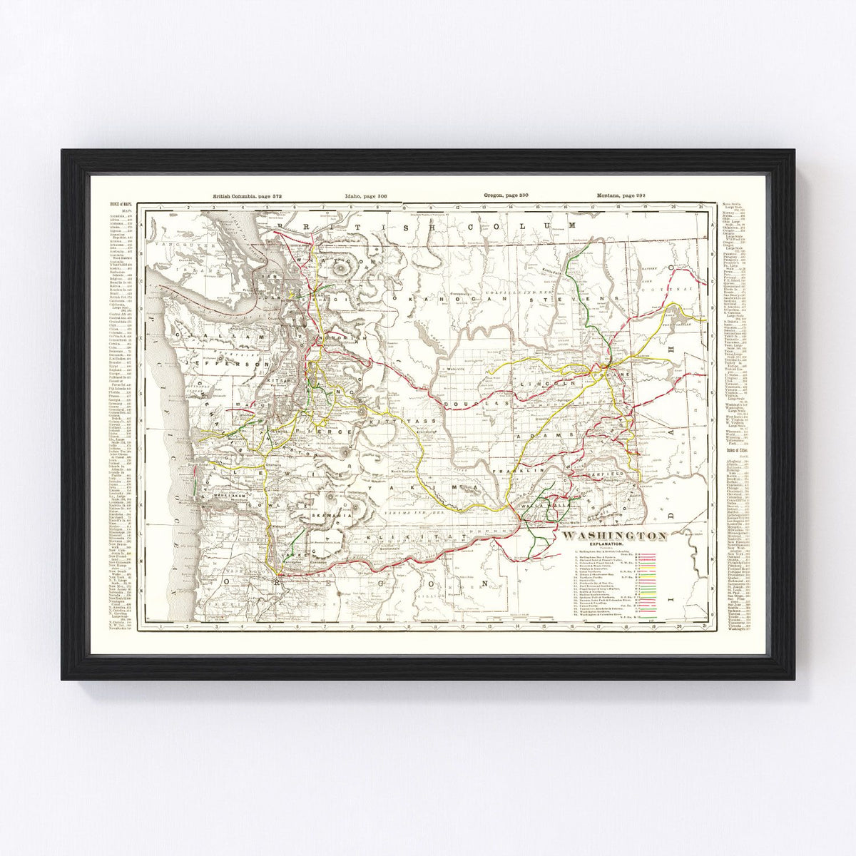 Washington Vintage Map 1895