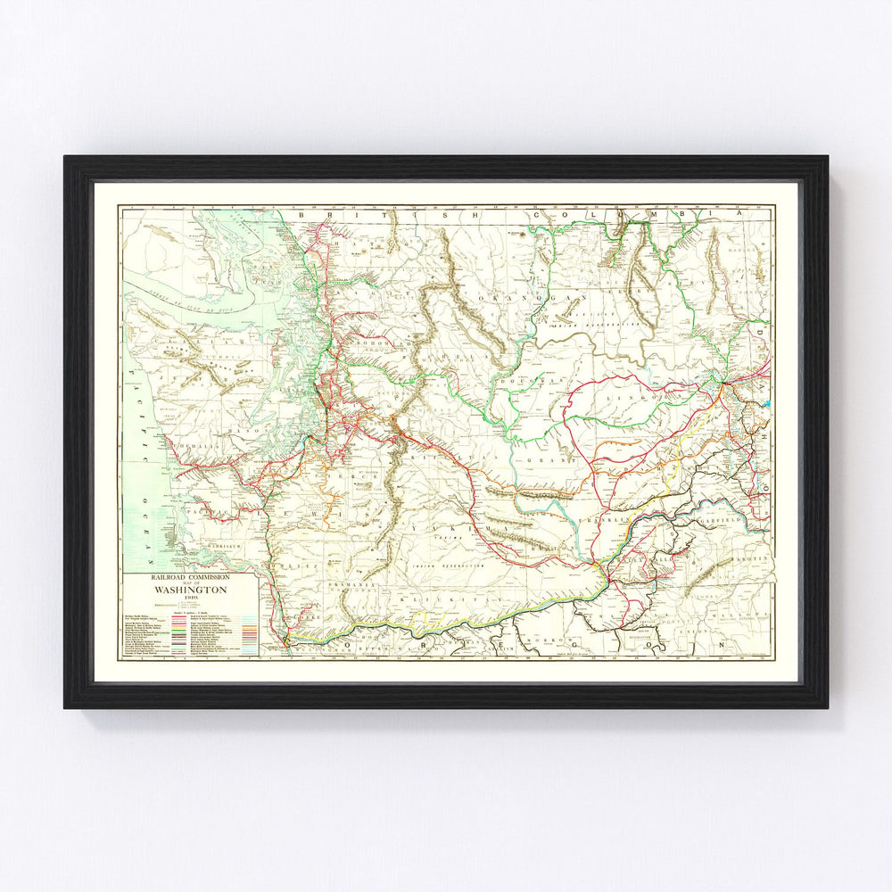 Washington Vintage Map 1910