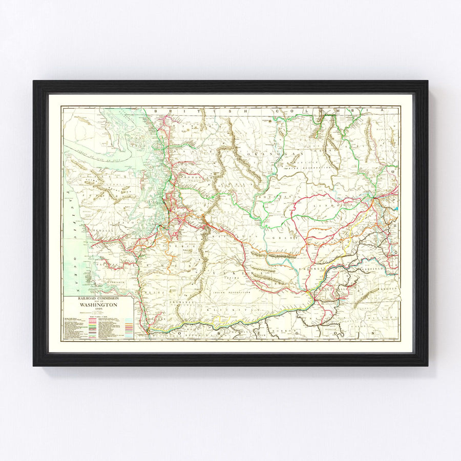 Washington Vintage Map 1910