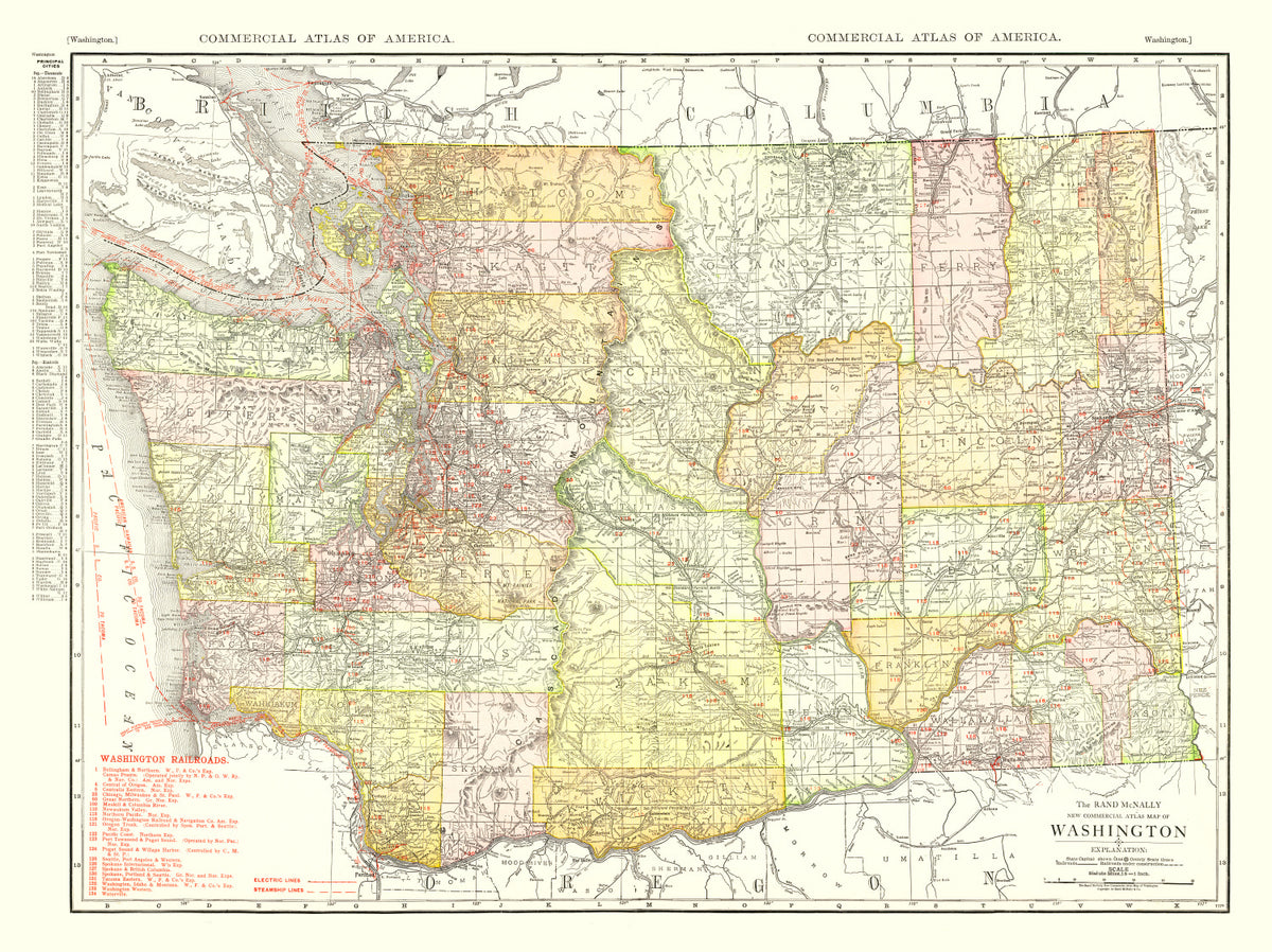 Preview of Vintage Map of Washington 1917