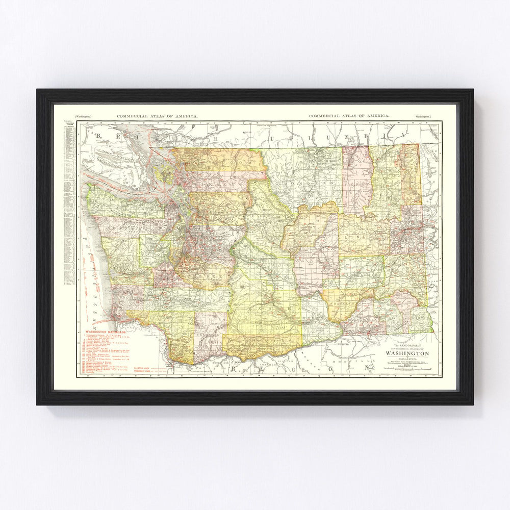 Washington Vintage Map 1917