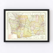 Washington Vintage Map 1917