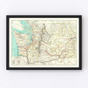 Washington Vintage Map 1928