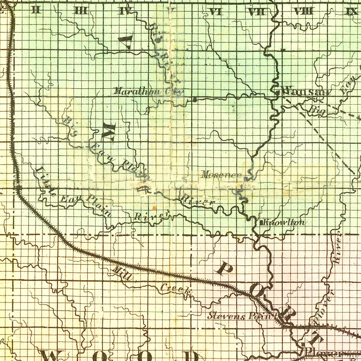 Restored historic details from the 1873 state map of County, Wisconsin