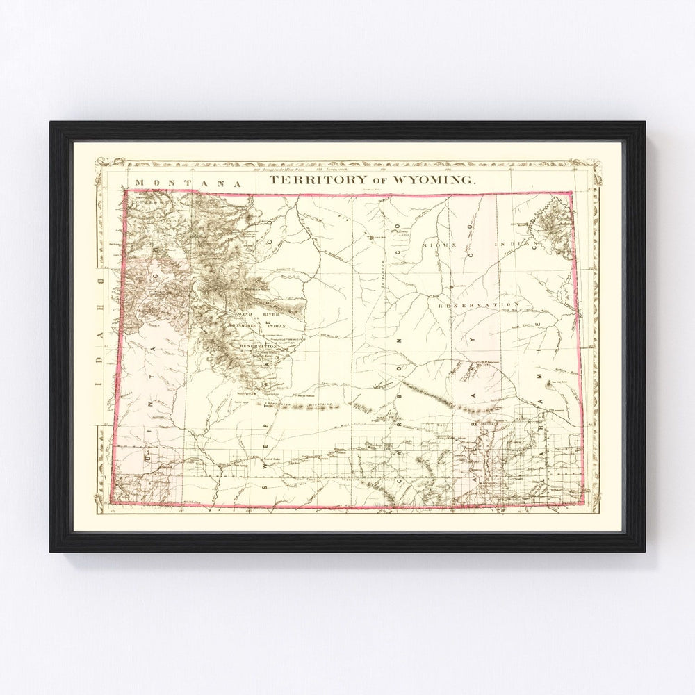 Wyoming Vintage Map 1880