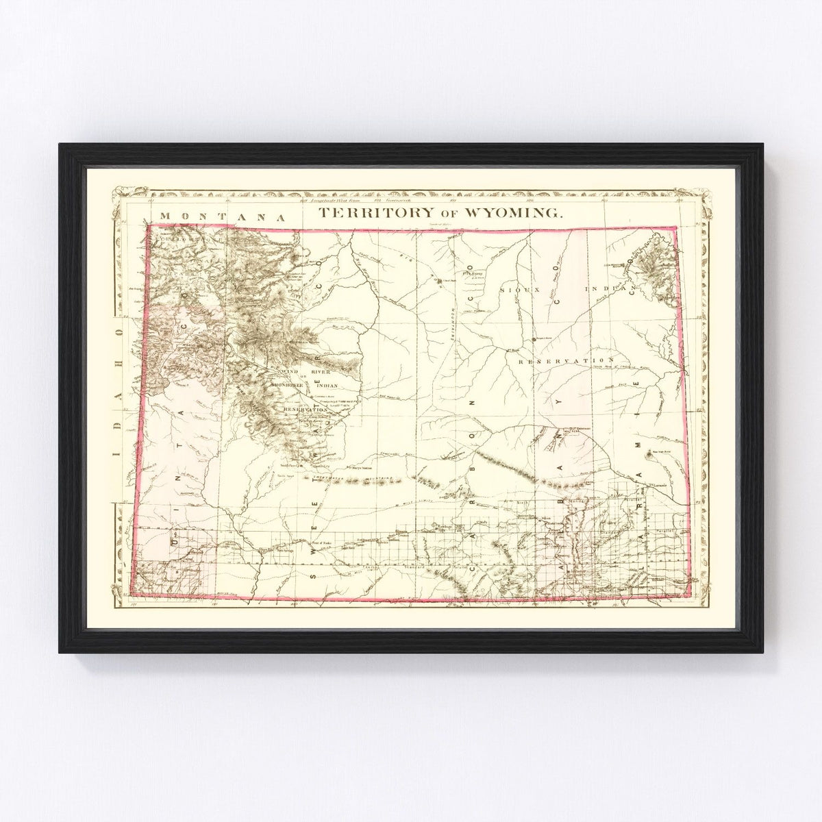 Wyoming Vintage Map 1880