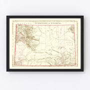 Wyoming Vintage Map 1880