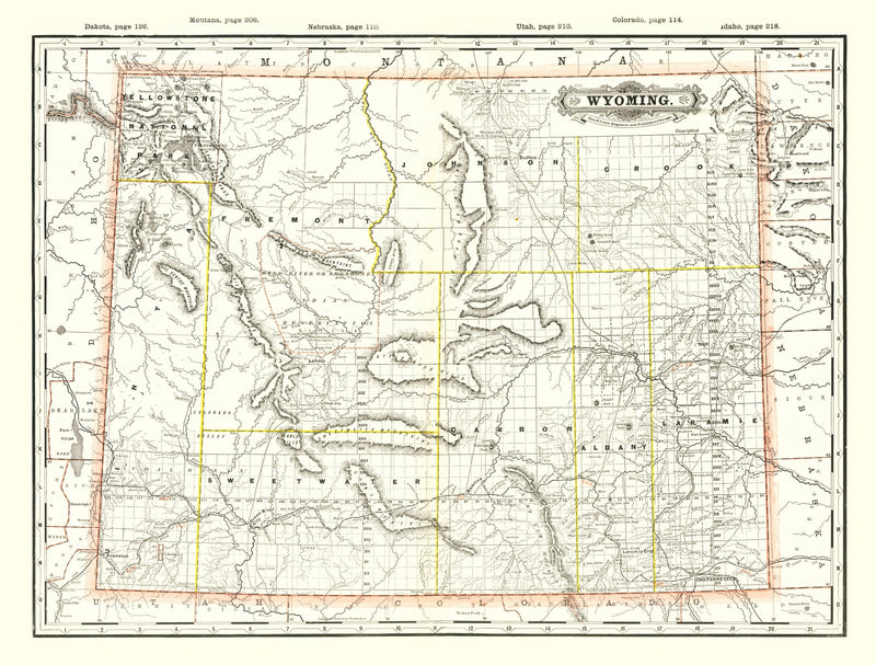 Size comparison using Vintage Map of Wyoming 1884