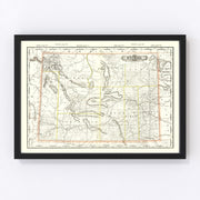 Wyoming Vintage Map 1884