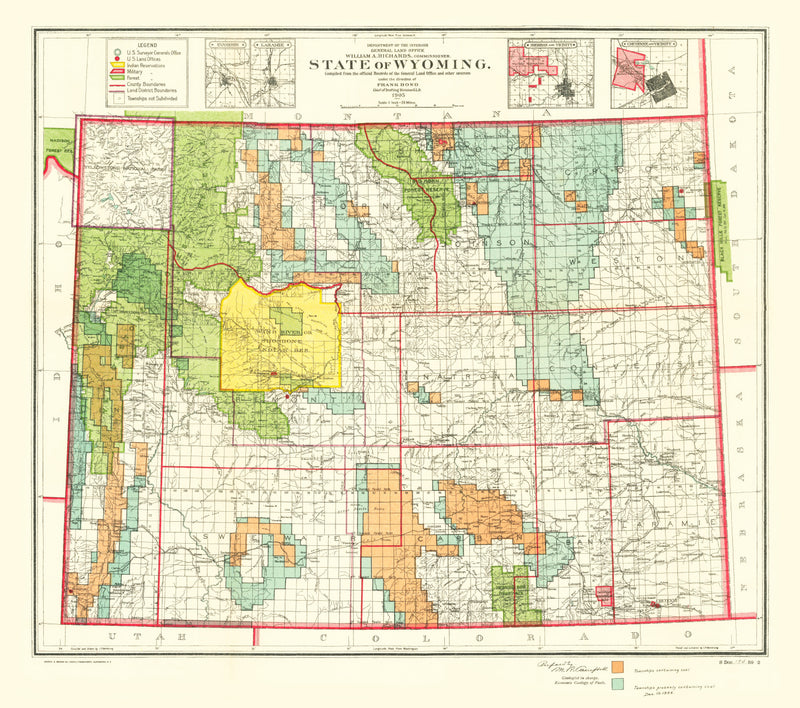 Size comparison using Vintage Map of Wyoming 1905