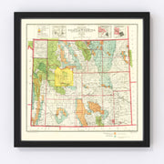 Wyoming Vintage Map 1905