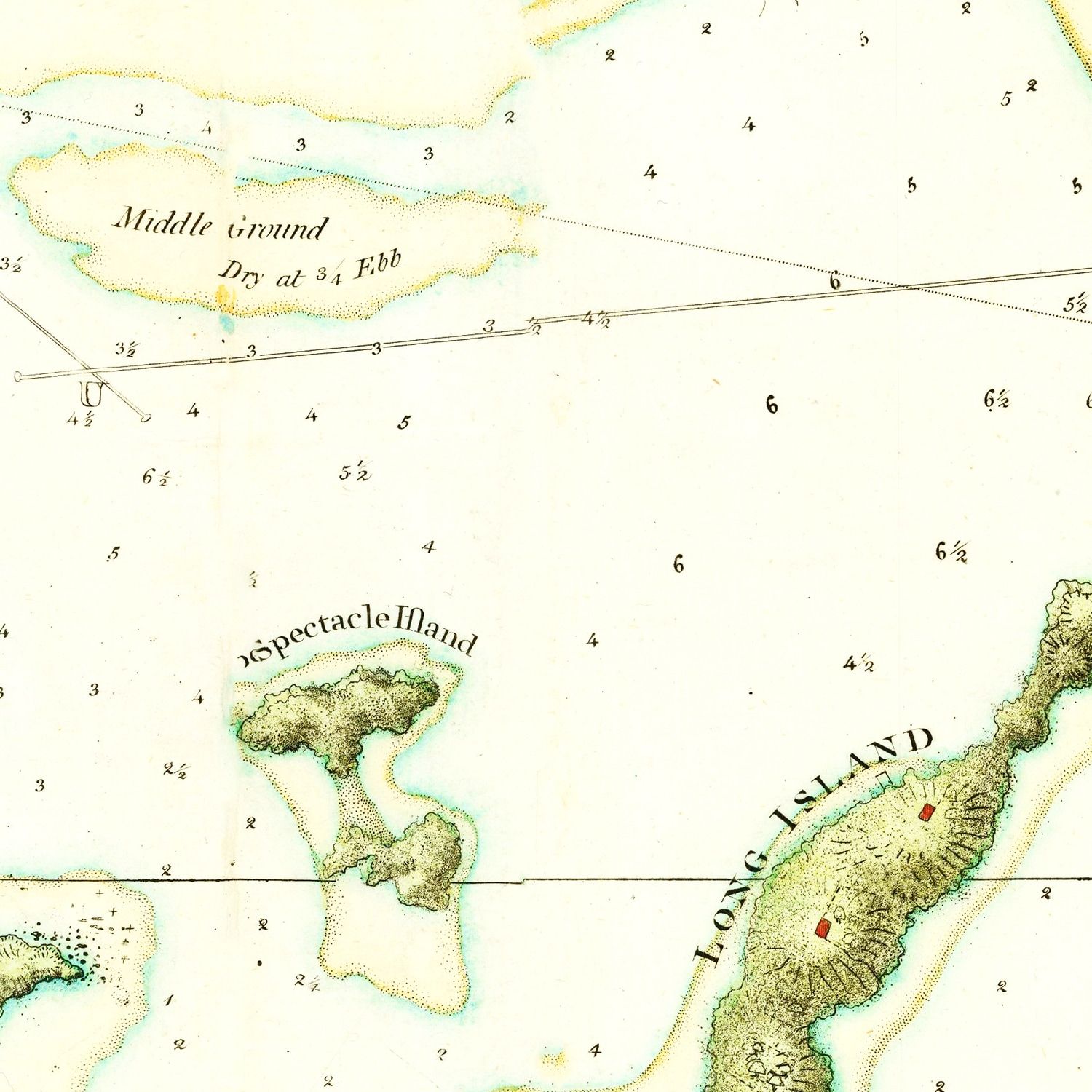 Restored historic details from the 1775 city map of Boston, Massachusetts