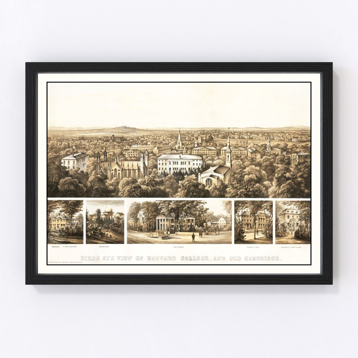 Cambridge, MA Vintage Map 1858