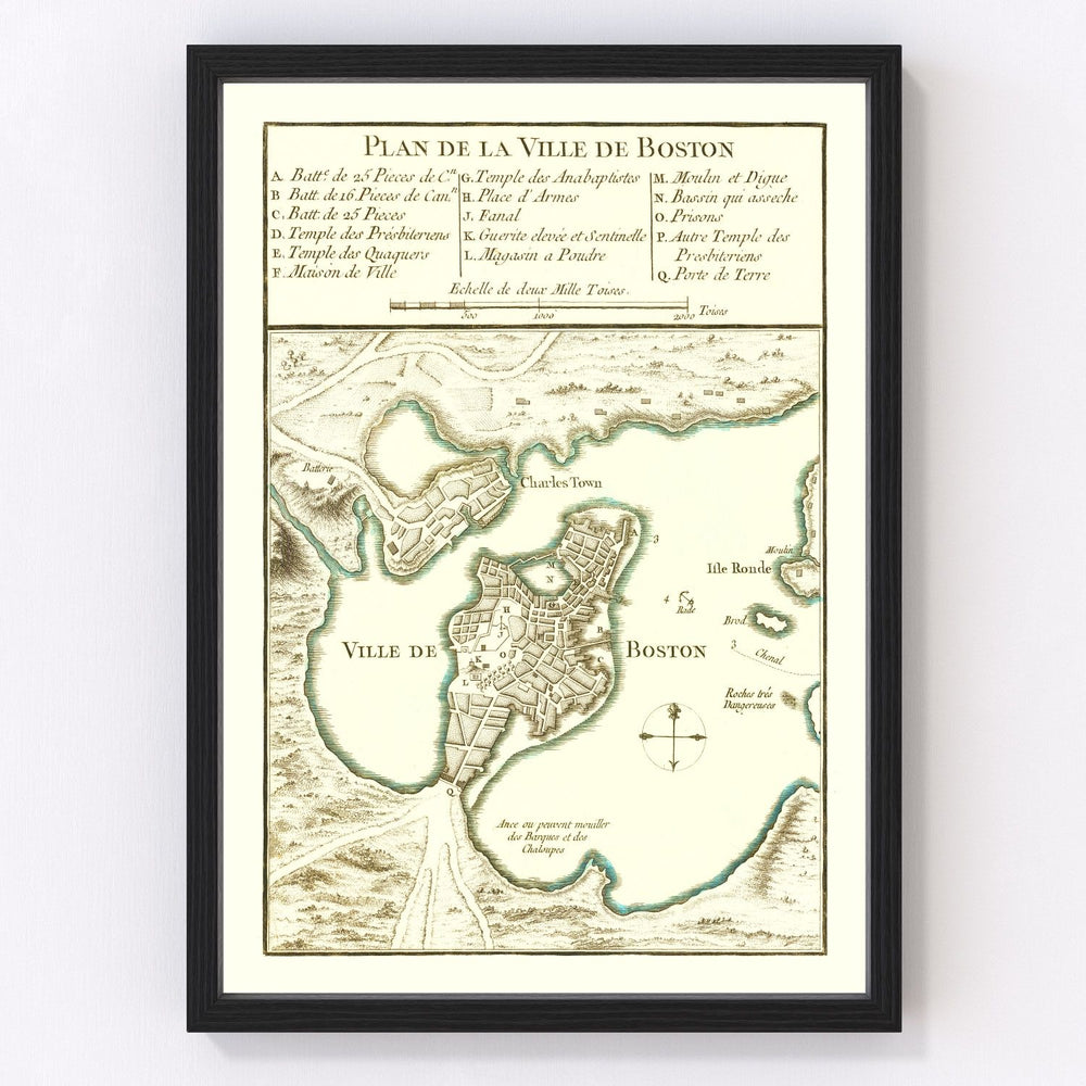 Boston Vintage Map 1764