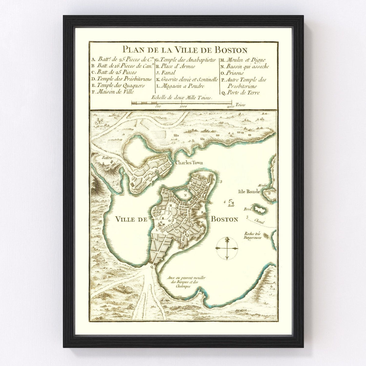 Boston Vintage Map 1764