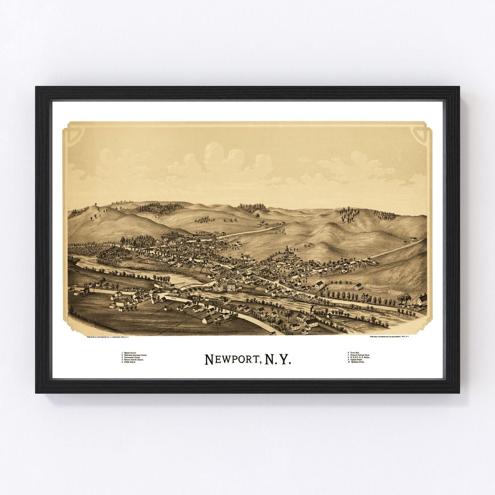 Newport Vintage Map 1890