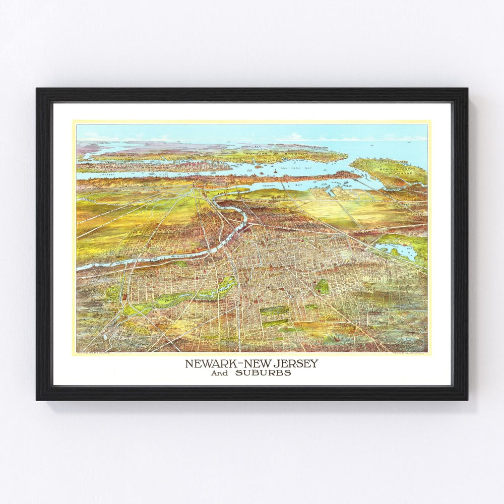 Newark Vintage Map 1916