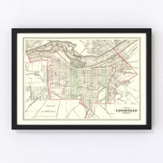 Louisville Vintage Map 1875