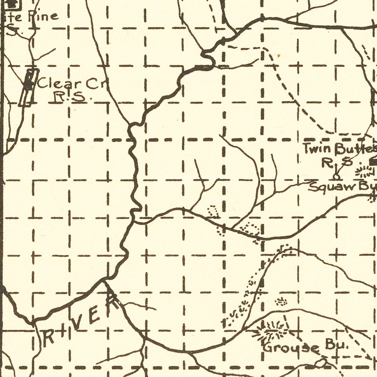 Restored historic details from the 1913 region map of County, Washington