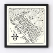 Seattle Vintage Map 1904