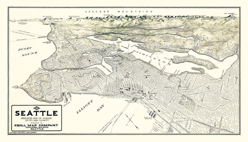 Size comparison using Vintage Map of Seattle, Washington 1925